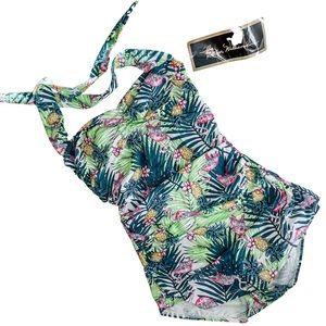 New! Esther Williams Classic Vintage-Inspired Halter Paradiso Swimsuit